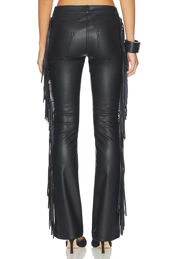Fringe Bootcut Leather Pants 4