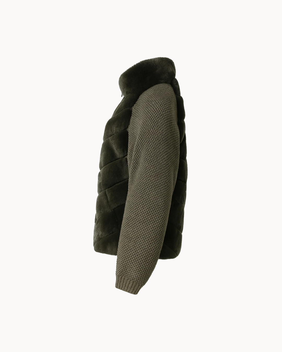 Cenya Fur Jacket - Deep Olive, LOEVA