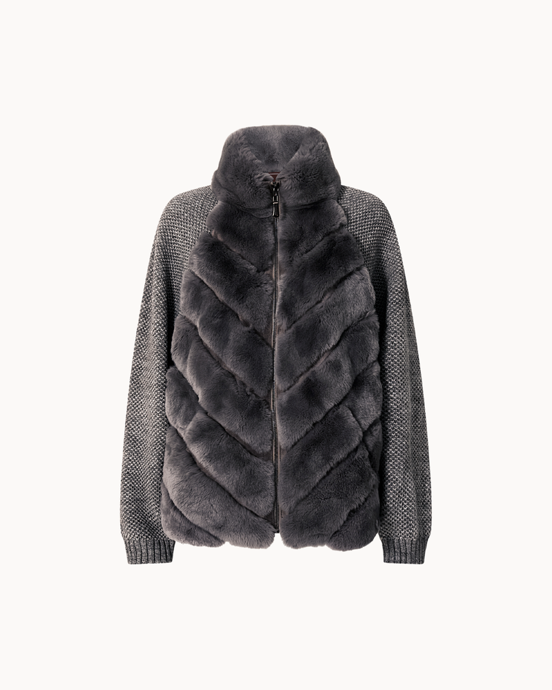 Cenya Fur Jacket - Frosted Greige, LOEVA