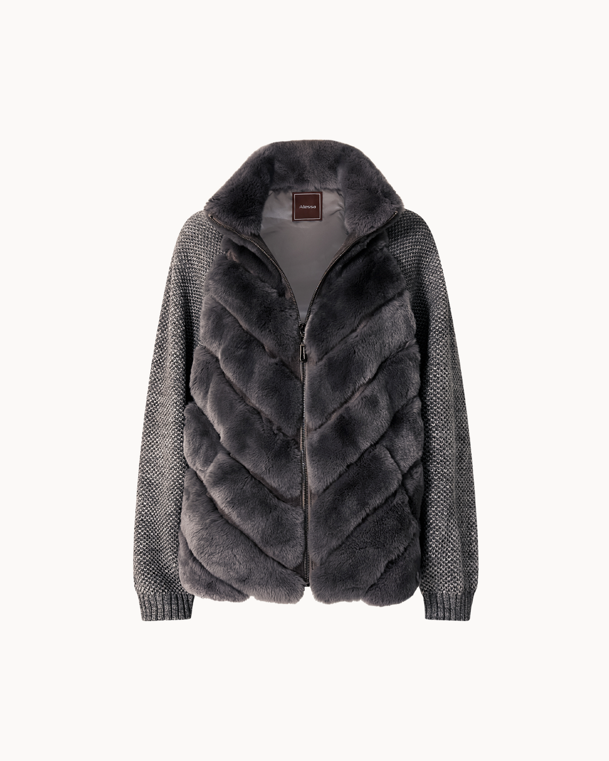 Cenya Fur Jacket - Frosted Greige, LOEVA
