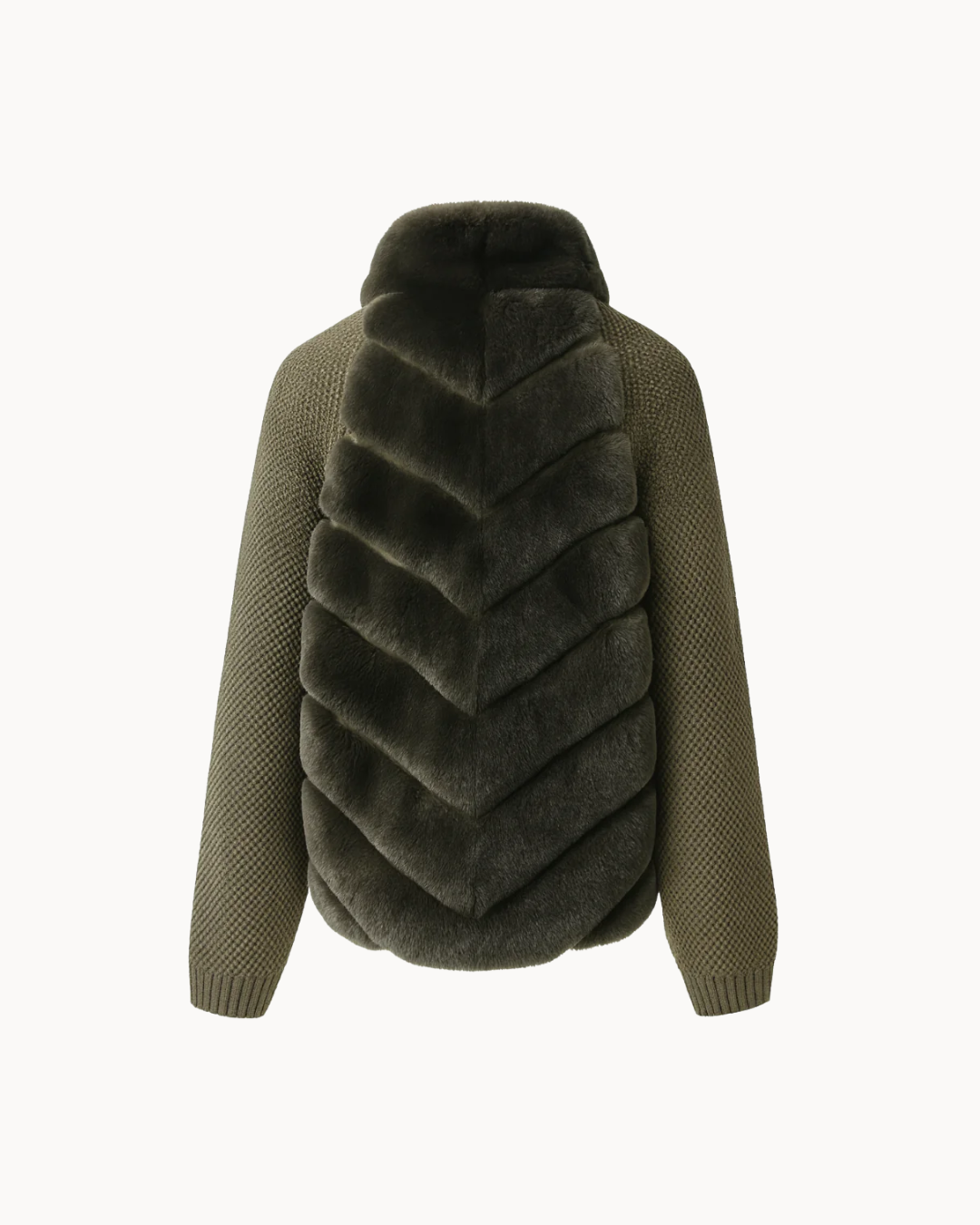 Cenya Fur Jacket - Deep Olive, LOEVA