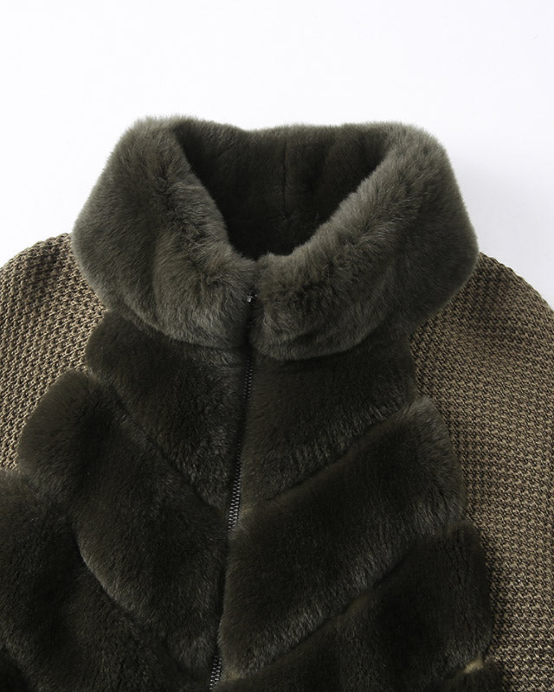 Cenya Fur Jacket - Deep Olive, LOEVA