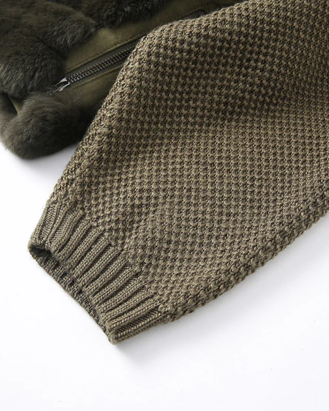 Cenya Fur Jacket - Deep Olive, LOEVA