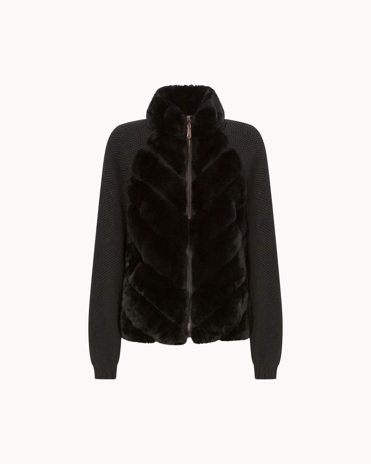 Cenya Fur Jacket - Obsidian Black, LOEVA