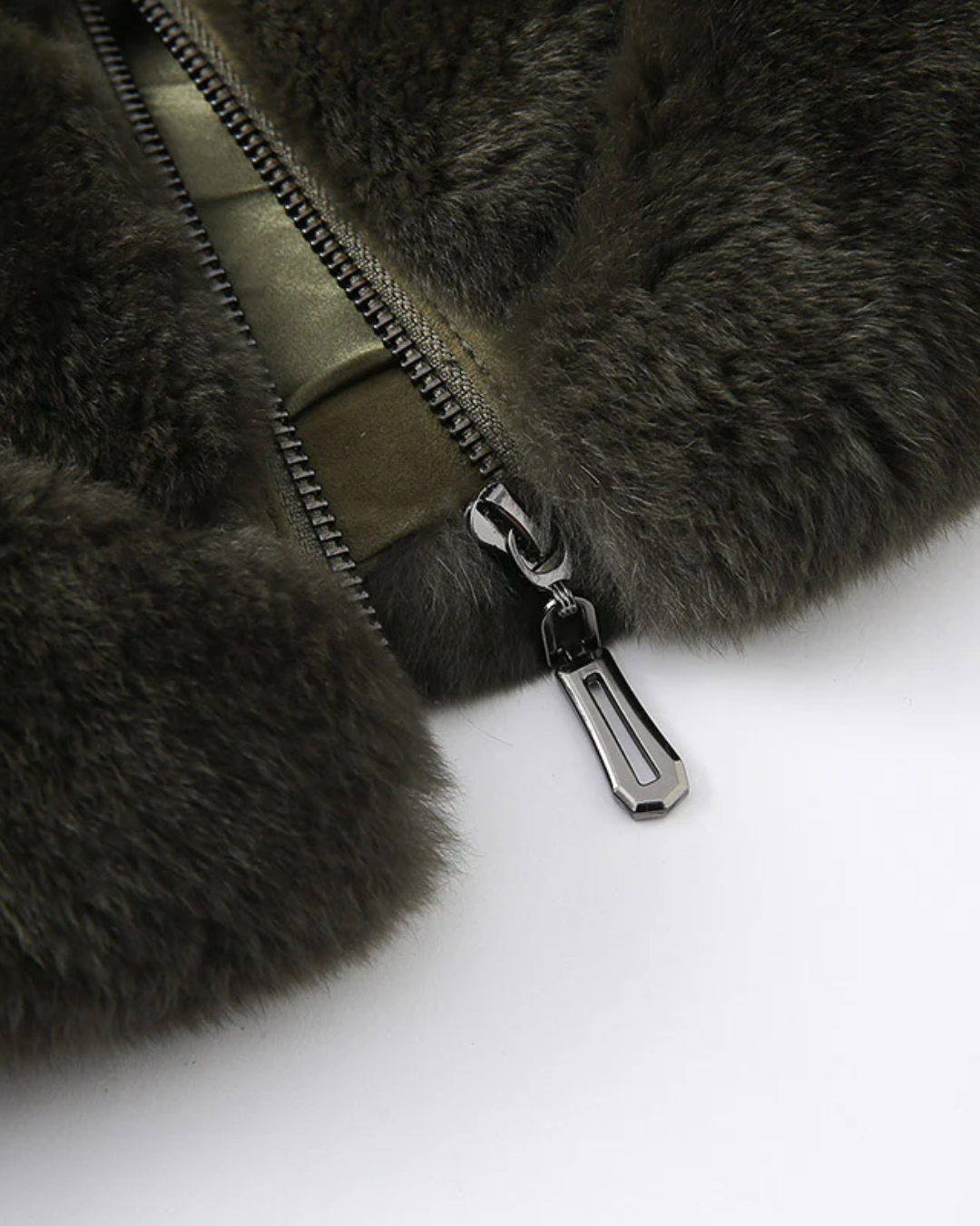 Cenya Fur Jacket - Deep Olive, LOEVA