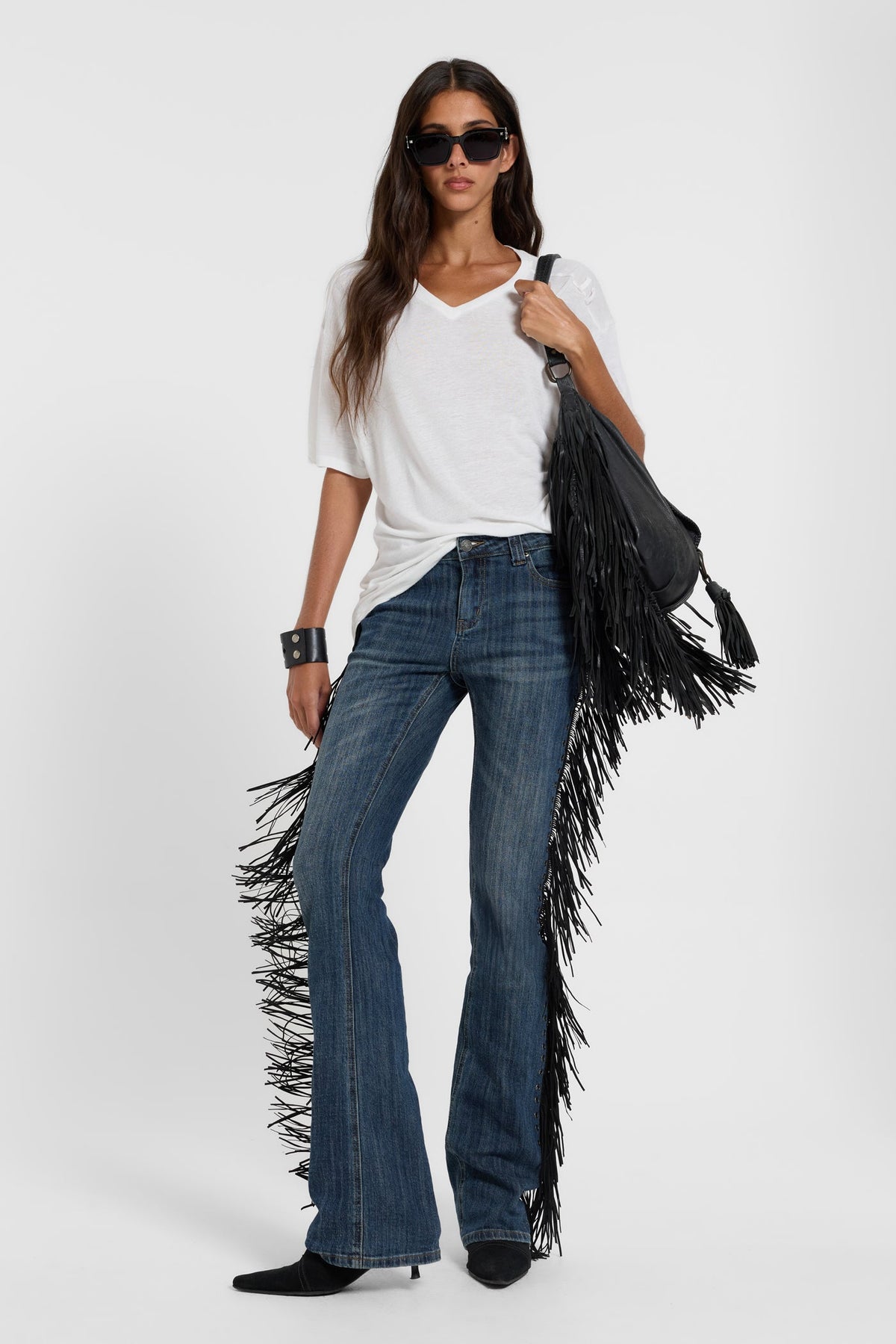 El Topo Fringe Bootcut Jeans in Blue Wash 5