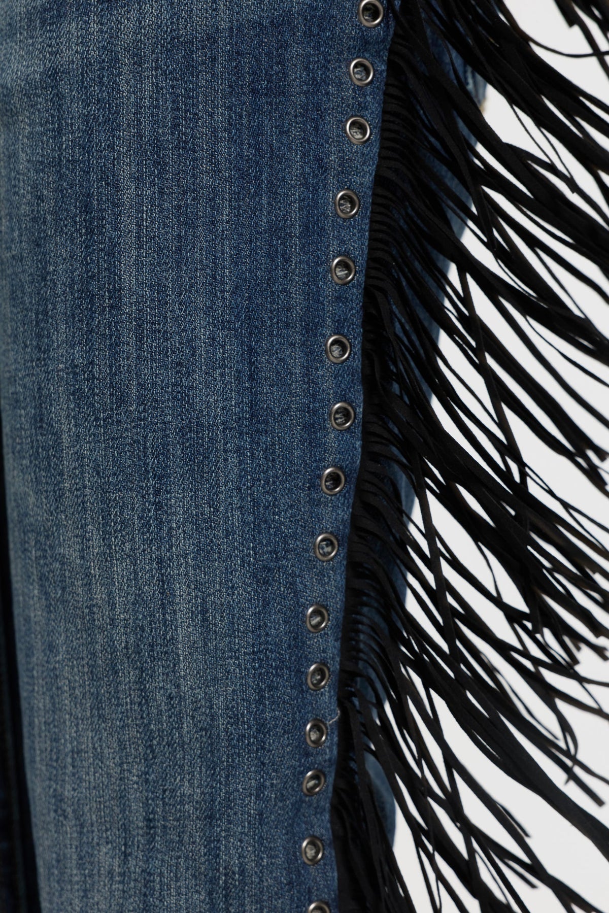 El Topo Fringe Bootcut Jeans in Blue Wash 7