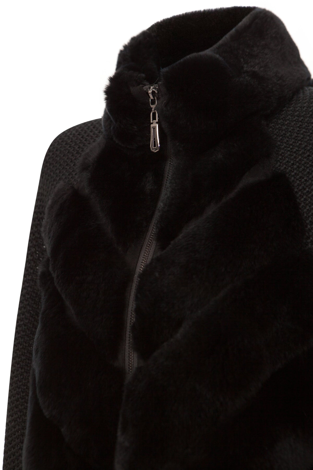 Cenya Fur Jacket - Obsidian Black, LOEVA
