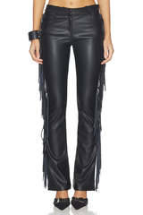 Black Fringe Bootcut Jeans