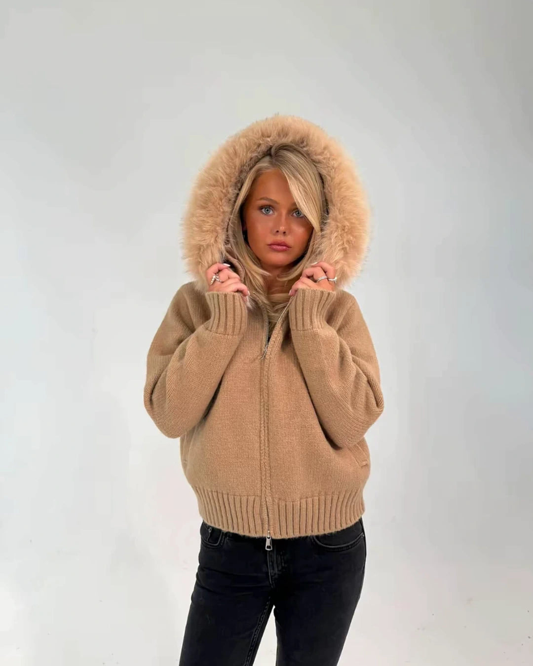 Fur Jacket - Brown, coloris LOEVA