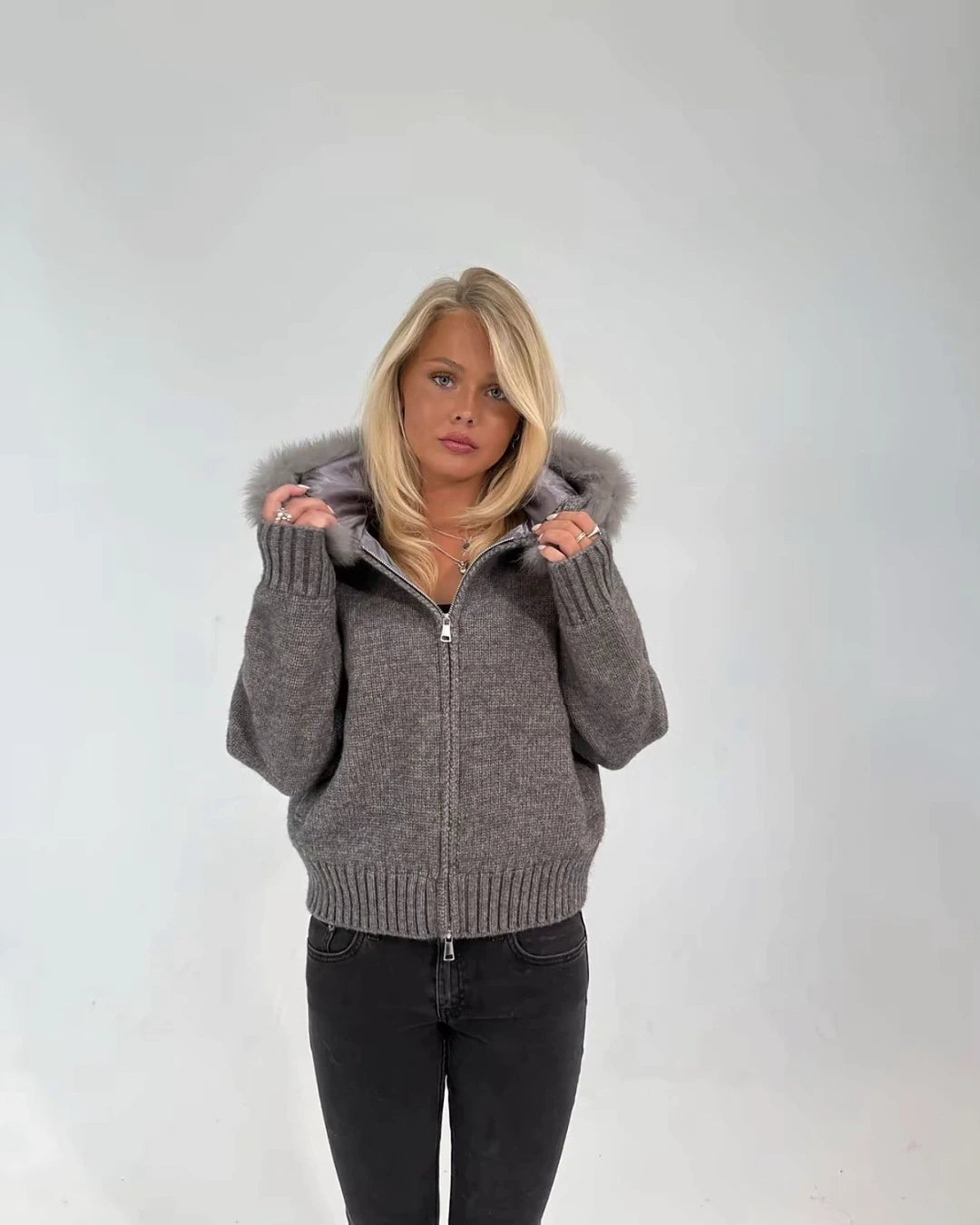 Fur Jacket - Grey, coloris LOEVA