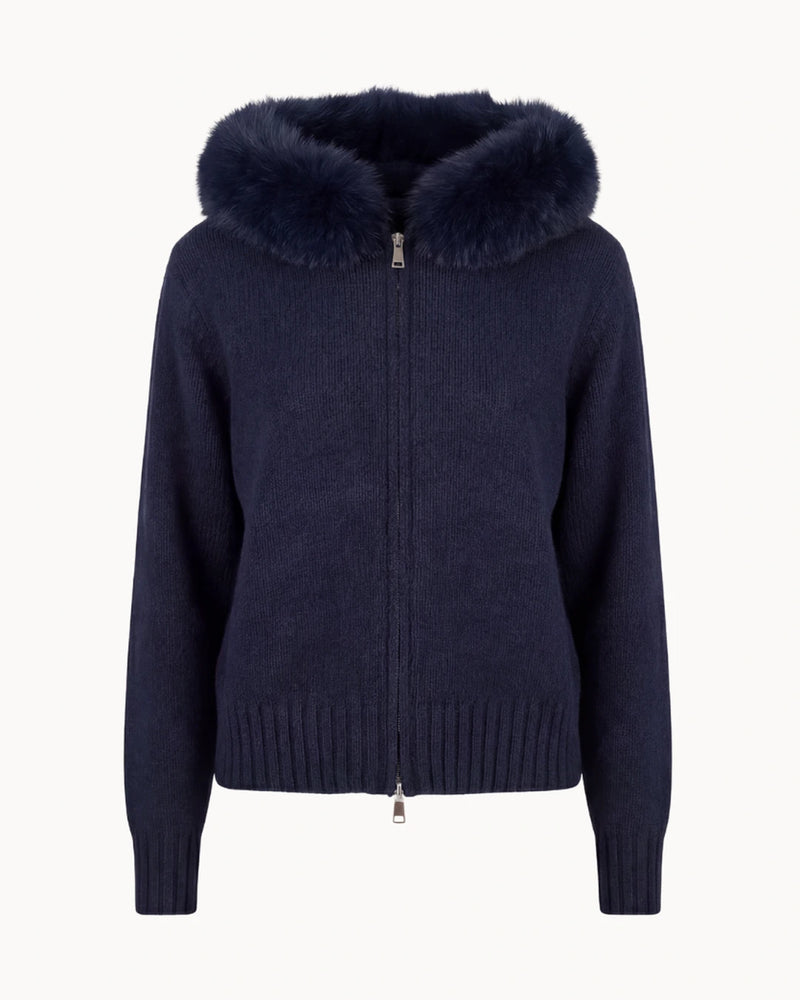Fur Jacket - Navy Blue