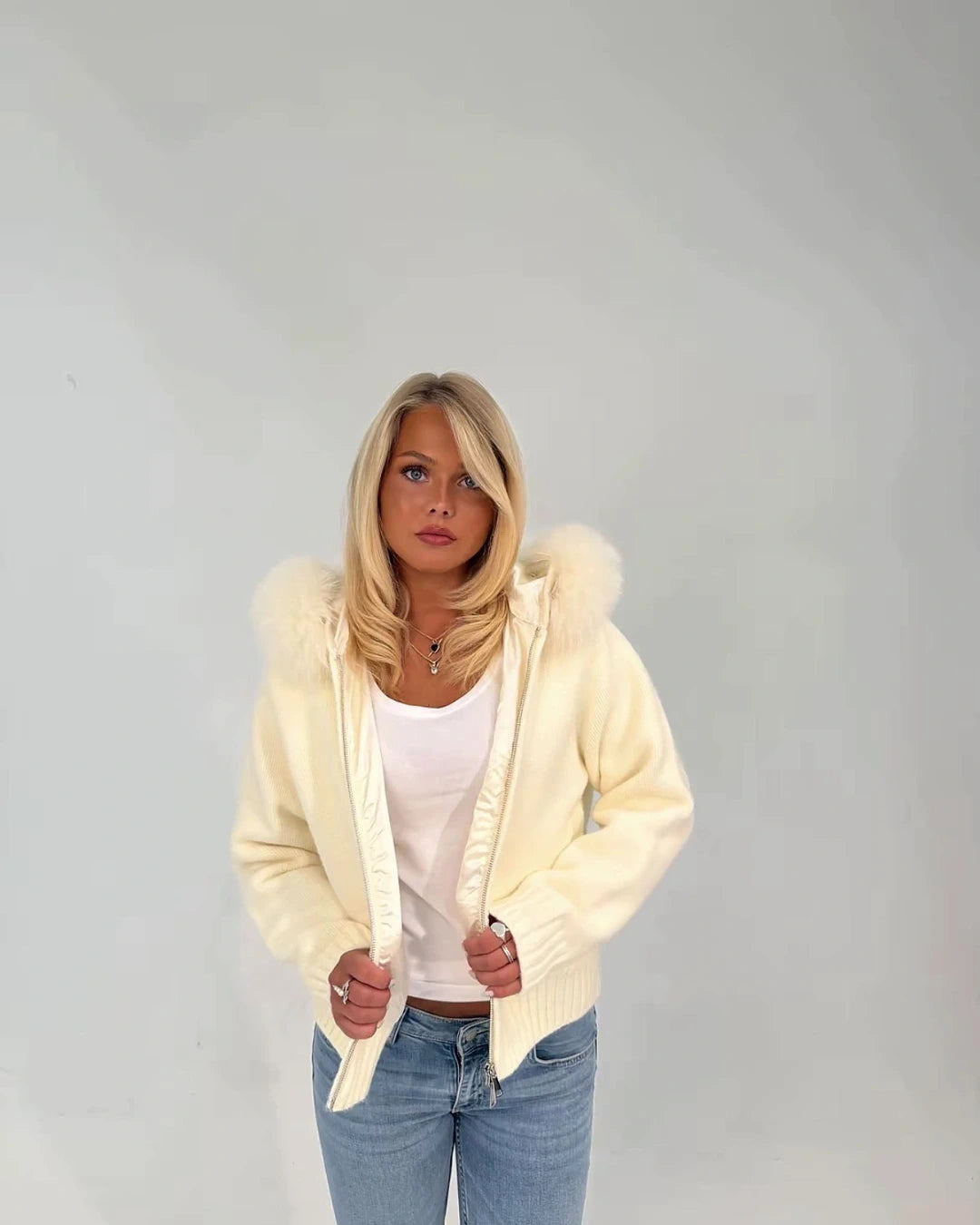 Fur Jacket - White, coloris LOEVA