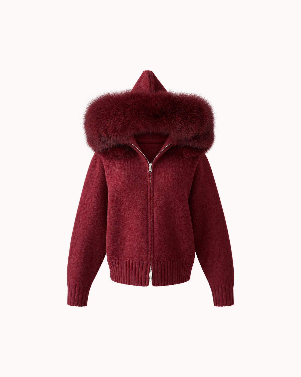 Fur Jacket - Wine, LOEVA